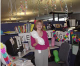 Cathy at work desk