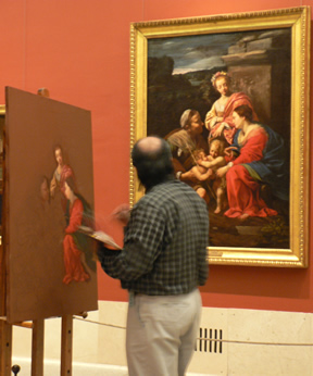 Painter inside the Prado
